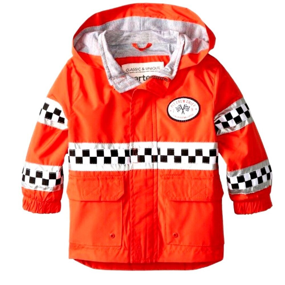 NWT Carter's Toddler Boys PIT CREW CHIEF Jacket RainCoat Fleece-Lined 12…